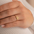 Load image into Gallery viewer, Personalized Pet Silhouette Ring with Engraved Text
