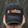 Load image into Gallery viewer, Embroidered Indiana Hoosiers Vintage Style Trucker Hat, Dyed Cap
