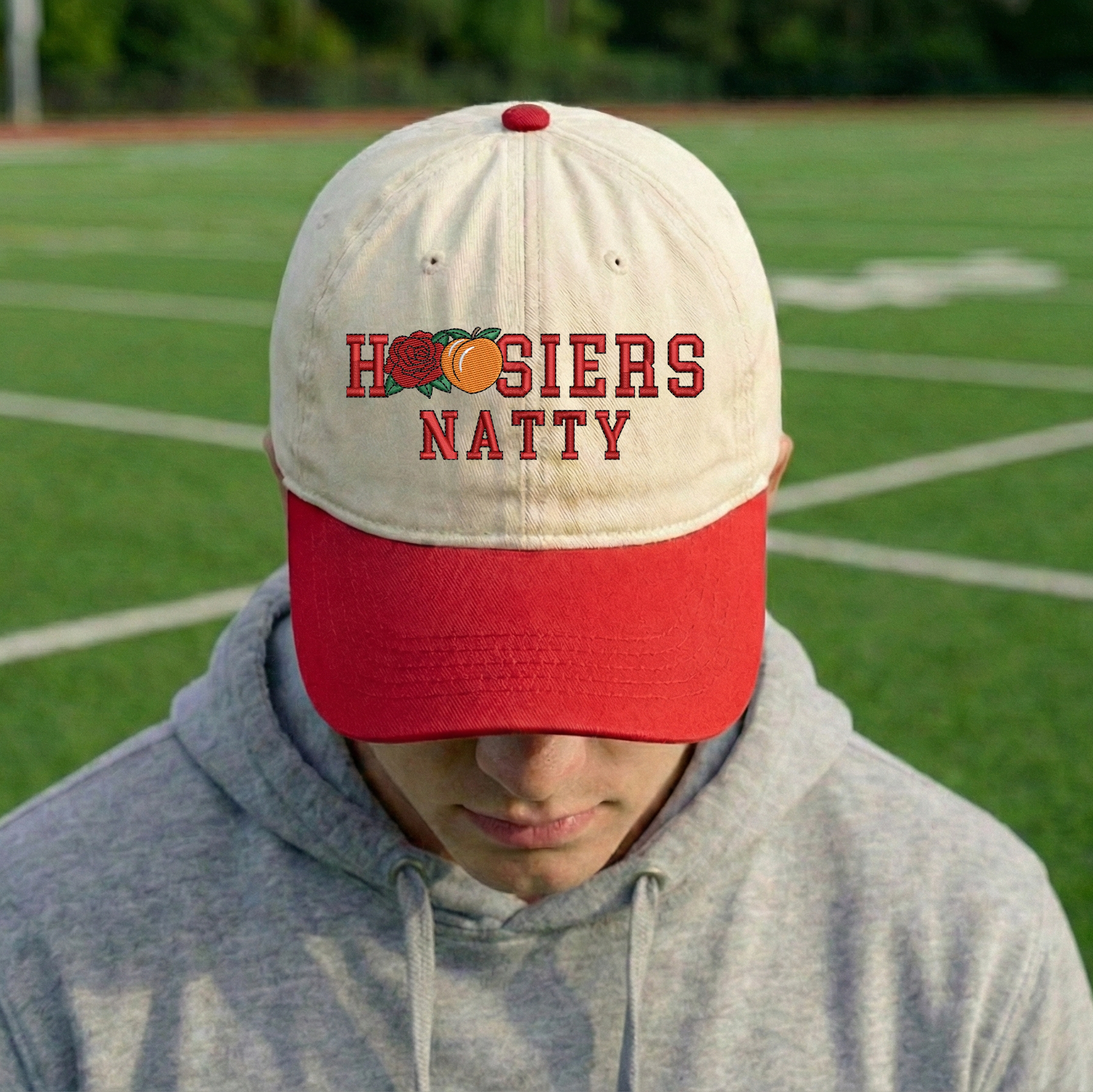 Embroidered Indiana Hoosiers Vintage Style Trucker Hat, Dyed Cap