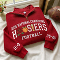 Load image into Gallery viewer, Embroidered Hoosiers Champs 25/26 Quarter-Zip Sweatshirt, Hoodie Sweatshirt T-Shirt
