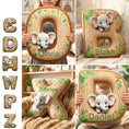 Load image into Gallery viewer, “Bring the Jungle Home” - Elephant Alphabet Letters Pillow - Personalized Gifts for Elephant Lovers
