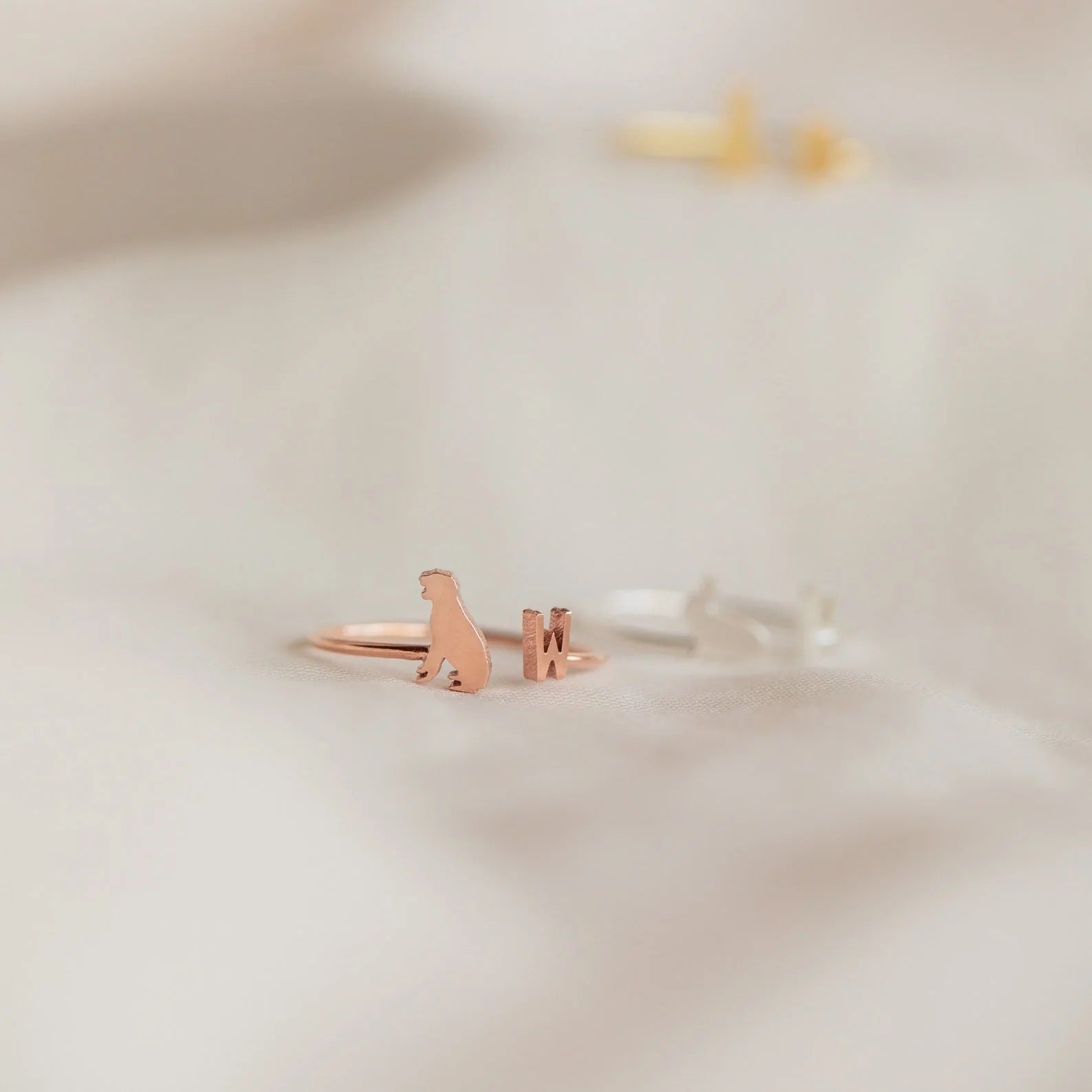 Personalized Pet Silhouette Ring with Engraved Text