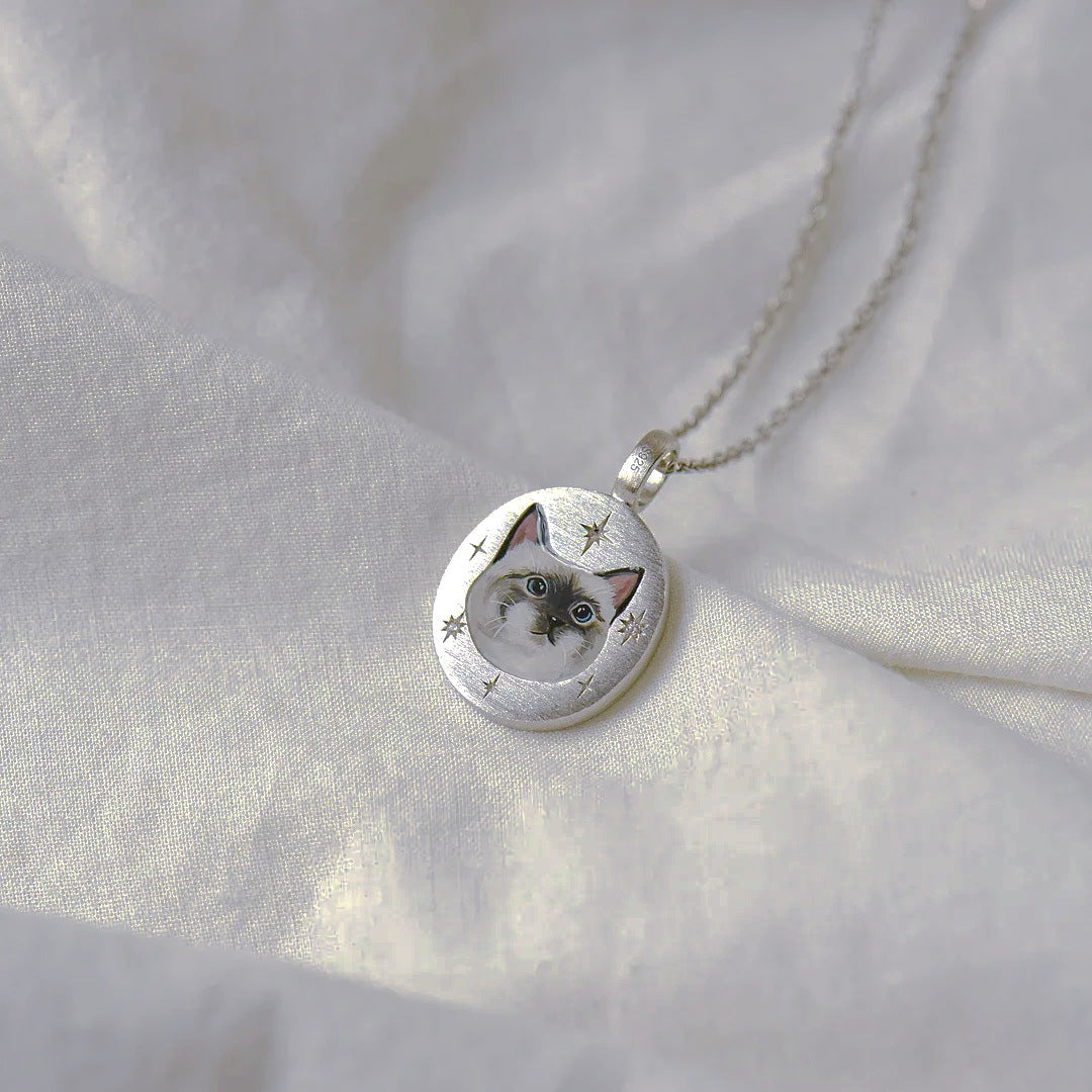 Personalized Photo and Birthstone Pet ID Tag - Engravable Pet Loss Jewelry - Stainless Steel Pet Keepsake Pendant
