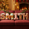 Load image into Gallery viewer, Sweeten Up Your Christmas with Our Gingerbread Alphabet Custom Shape Pillow - Personalized Gift for Friends and Family
