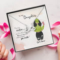 Load image into Gallery viewer, To My Daughter Personalized Necklace With Personalized Message Card (9 Necklace Designs) - Name, Skin, Hair, Clothes, Drink, Background and Quote can be customized

