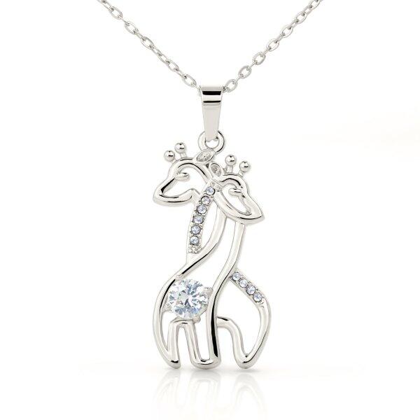 To My Daughter Moon With Personalized Message Card (9 Necklace Designs) - Name, Skin, Hair, Clothes and Background can be customized