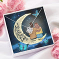 Load image into Gallery viewer, To My Daughter Moon With Personalized Message Card (9 Necklace Designs) - Name, Skin, Hair, Clothes and Background can be customized
