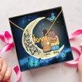 Load image into Gallery viewer, To My Daughter Moon With Personalized Message Card (9 Necklace Designs) - Name, Skin, Hair, Clothes and Background can be customized
