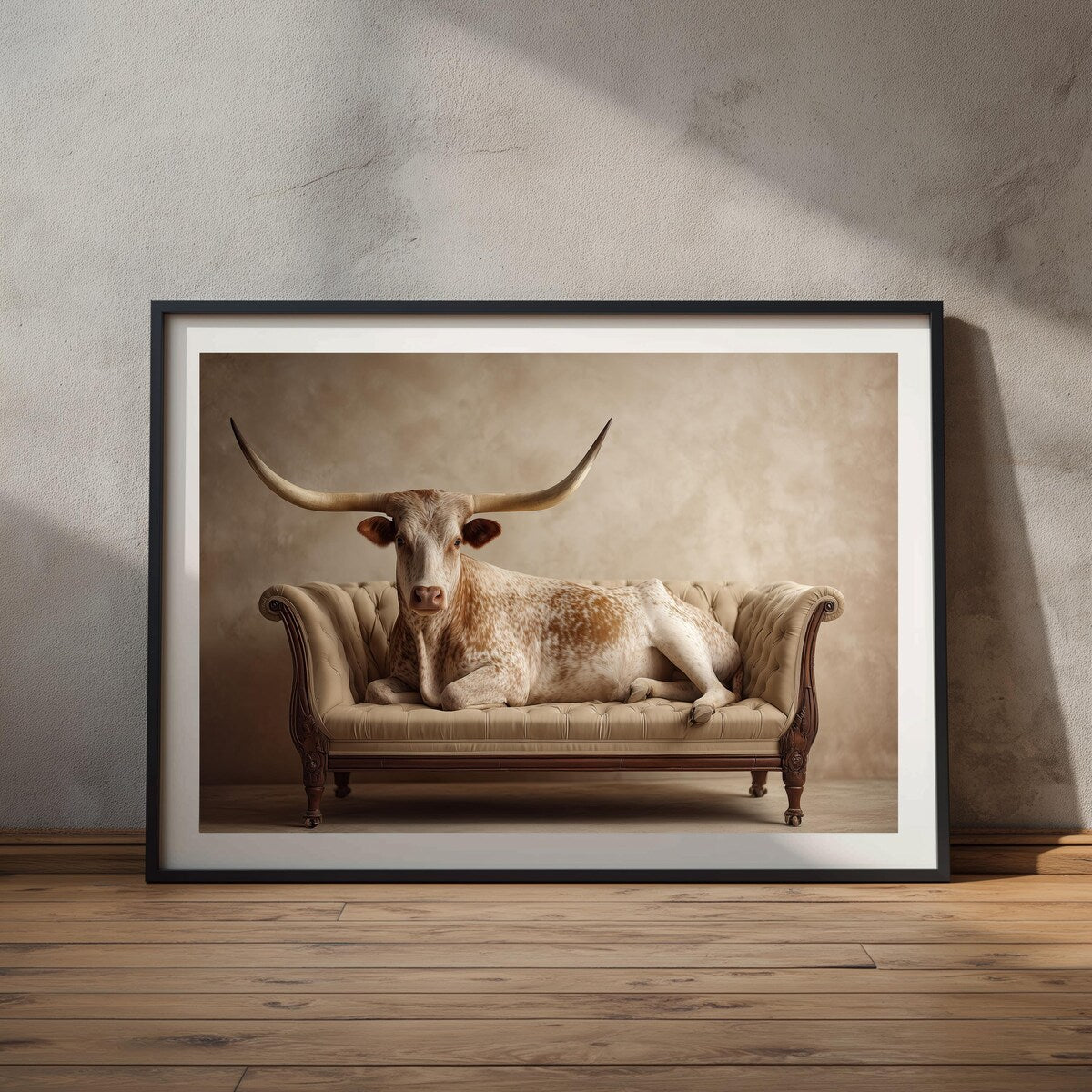 Longhorn Cow Photograph – Western Ranch Art Print, Rustic Texas Wall Decor, Room Decor, Unframed