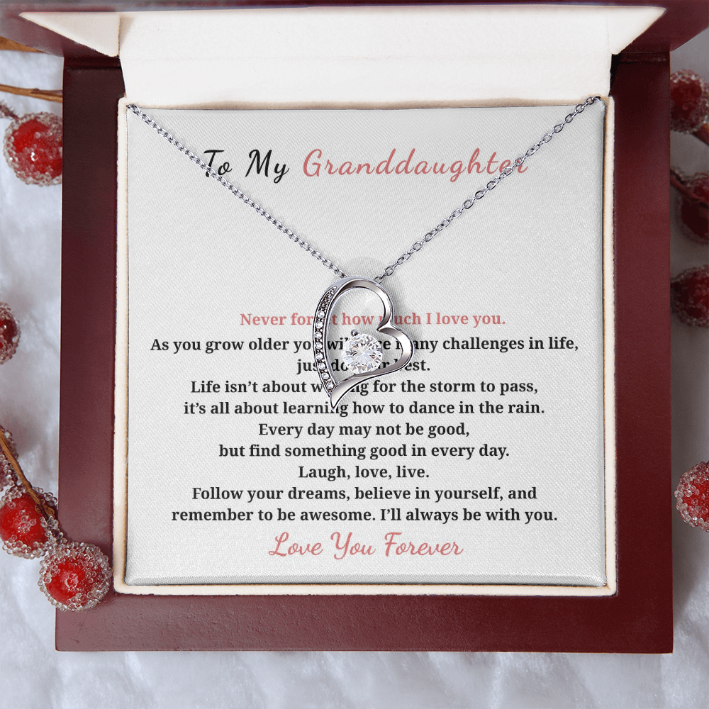 To My Granddaughter  Forever Love Necklace