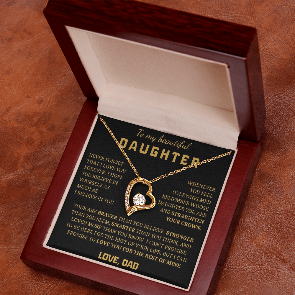 To My Beautiful Daughter  Forever Love Necklace