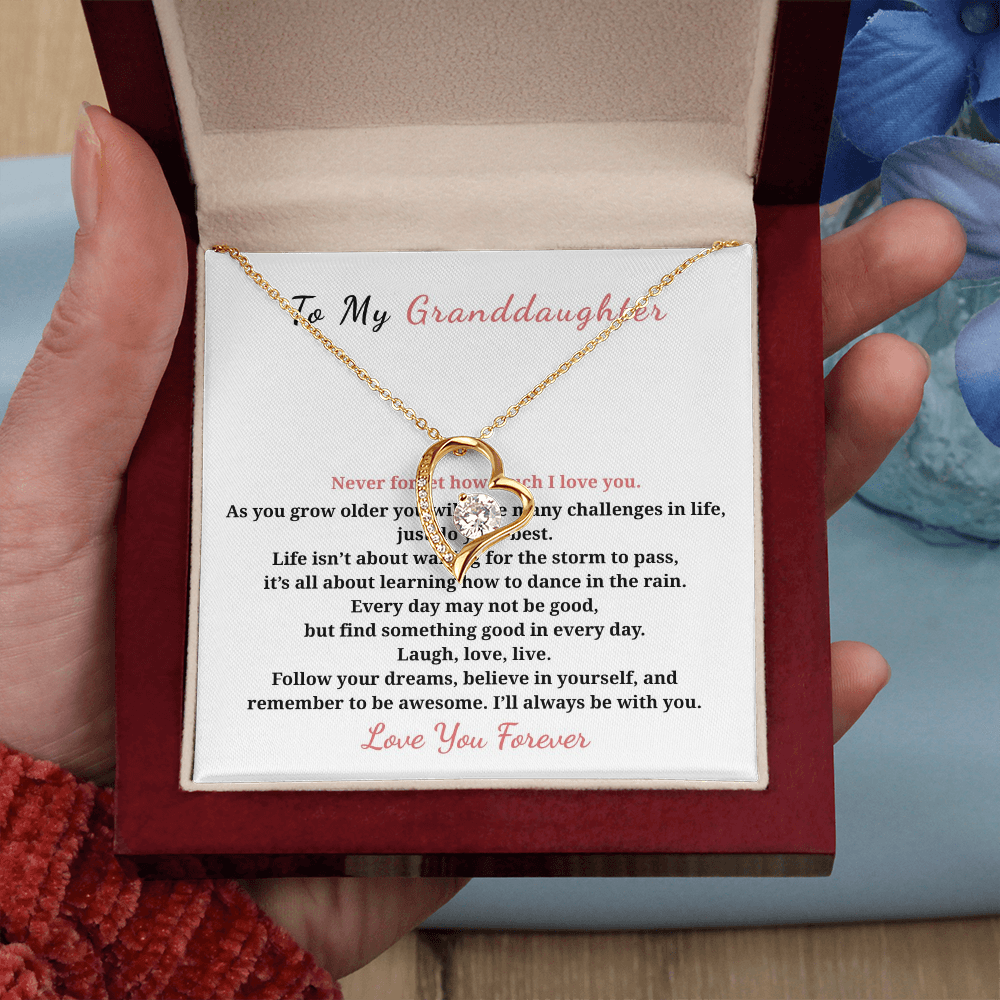 To My Granddaughter  Forever Love Necklace