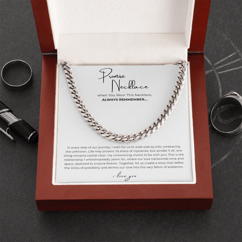 Promise Necklace Cuban Link Chain