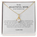 Load image into Gallery viewer, To My Beautiful Mom On My Wedding Day Interlocking Hearts Necklace
