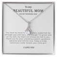 Load image into Gallery viewer, To My Beautiful Mom On My Wedding Day Interlocking Hearts Necklace

