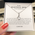 Load image into Gallery viewer, To My Beautiful Mom On My Wedding Day Interlocking Hearts Necklace
