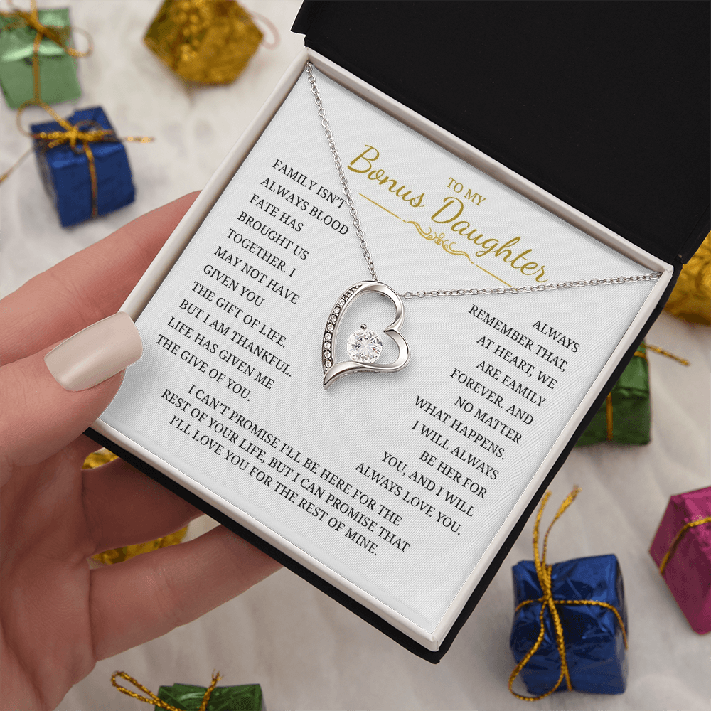 To My Bonus Daughter  Forever Love Necklace