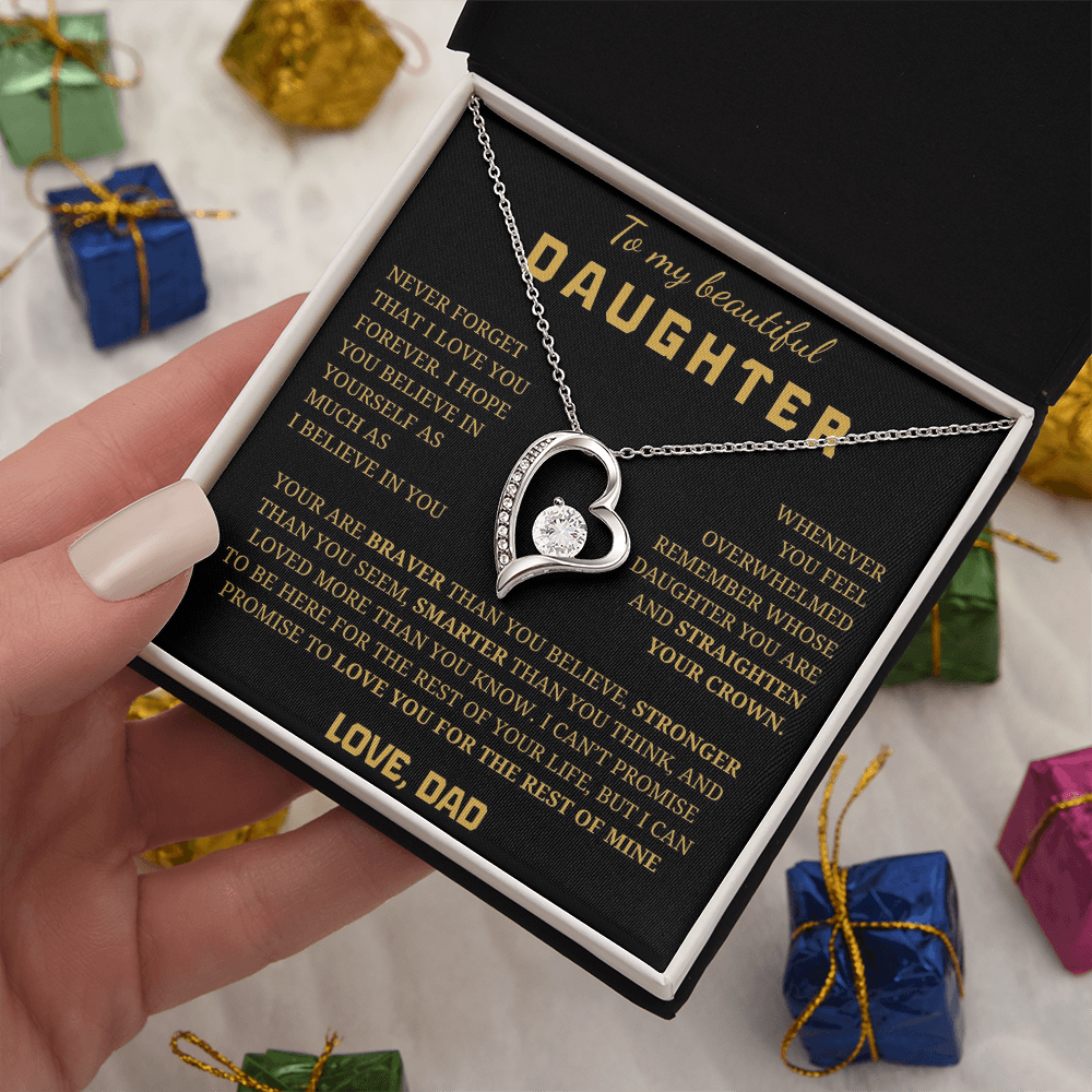 To My Beautiful Daughter  Forever Love Necklace