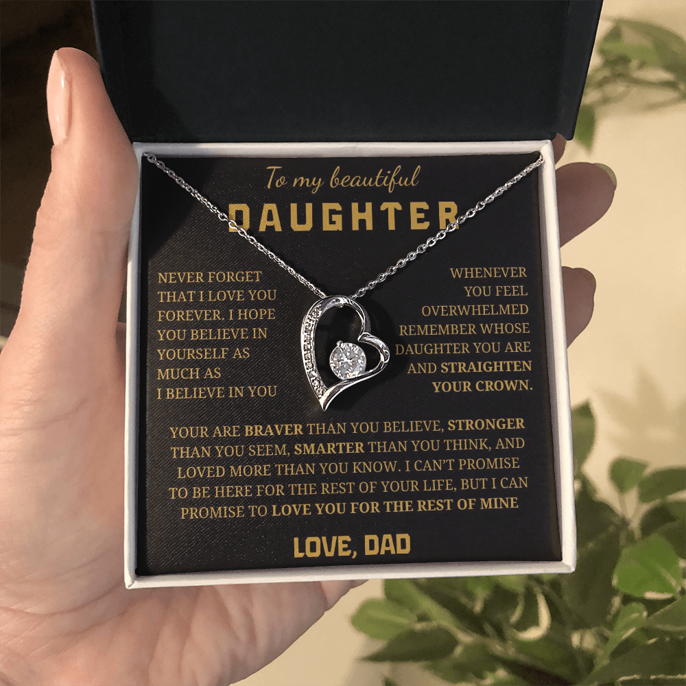 To My Beautiful Daughter  Forever Love Necklace