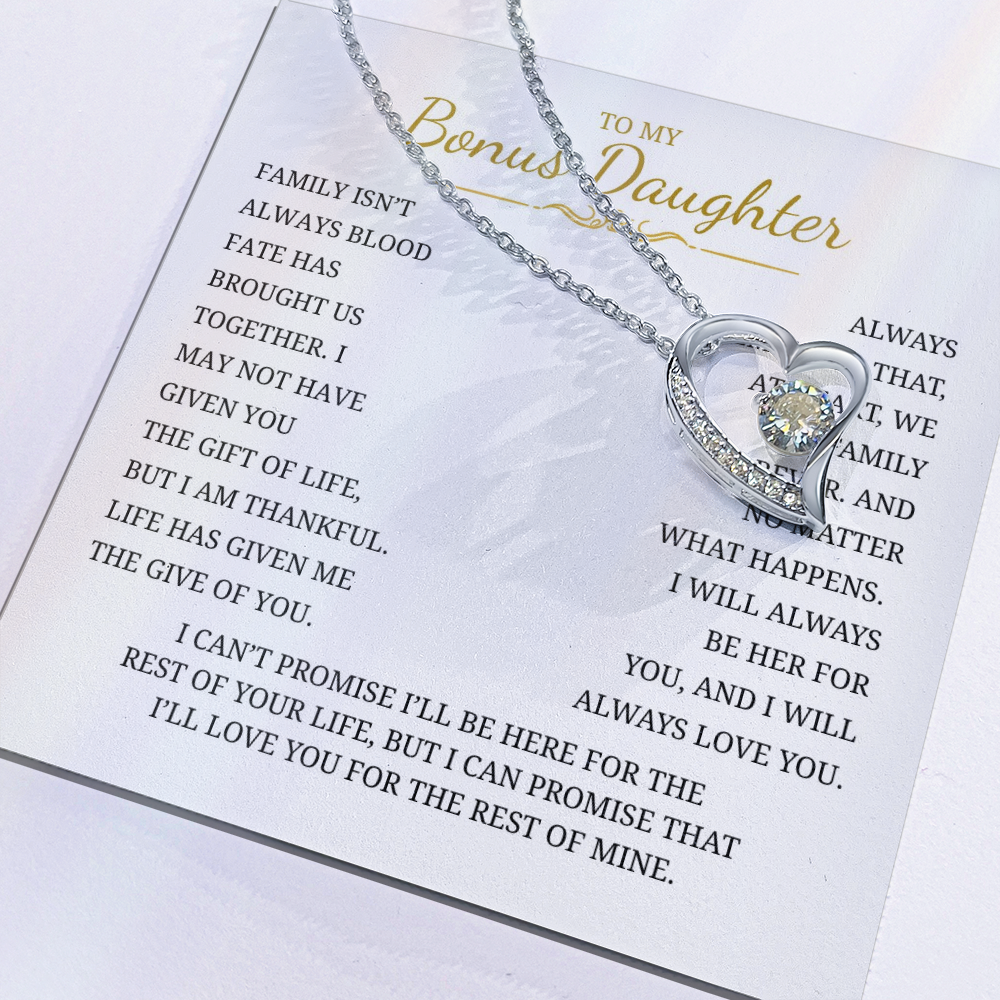 To My Bonus Daughter  Forever Love Necklace