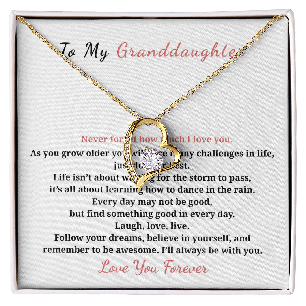 To My Granddaughter  Forever Love Necklace