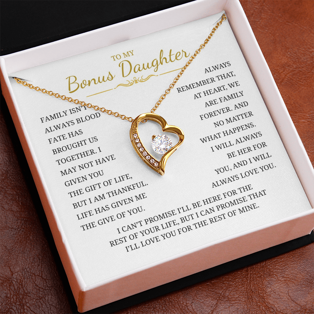 To My Bonus Daughter  Forever Love Necklace
