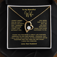 Load image into Gallery viewer, To My Beautiful Wife Interlocking Hearts Necklace

