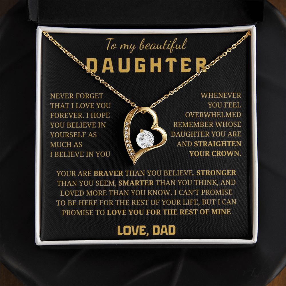 To My Beautiful Daughter  Forever Love Necklace