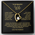 Load image into Gallery viewer, To My Beautiful Wife Interlocking Hearts Necklace
