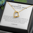Load image into Gallery viewer, To My Beautiful Mom On My Wedding Day Interlocking Hearts Necklace
