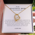 Load image into Gallery viewer, To My Beautiful Mom On My Wedding Day Interlocking Hearts Necklace
