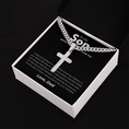 Load image into Gallery viewer, Personalized To My Son Cross with Cuban Link Chain
