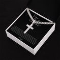 Load image into Gallery viewer, Personalized Promise Necklace Cross with Cuban Link Chain
