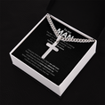 Load image into Gallery viewer, Personalized To My Man Cross with Cuban Link Chain
