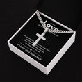 Load image into Gallery viewer, Personalized To My Love Cross with Cuban Link Chain
