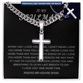 Load image into Gallery viewer, Personalized To My Soulmate Cross with Cuban Link Chain
