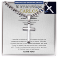 Load image into Gallery viewer, Personalized To My Boyfriend Cross with Cuban Link Chain
