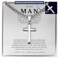 Load image into Gallery viewer, Personalized To My Man Cross with Cuban Link Chain
