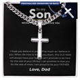 Load image into Gallery viewer, Personalized To My Son Cross with Cuban Link Chain
