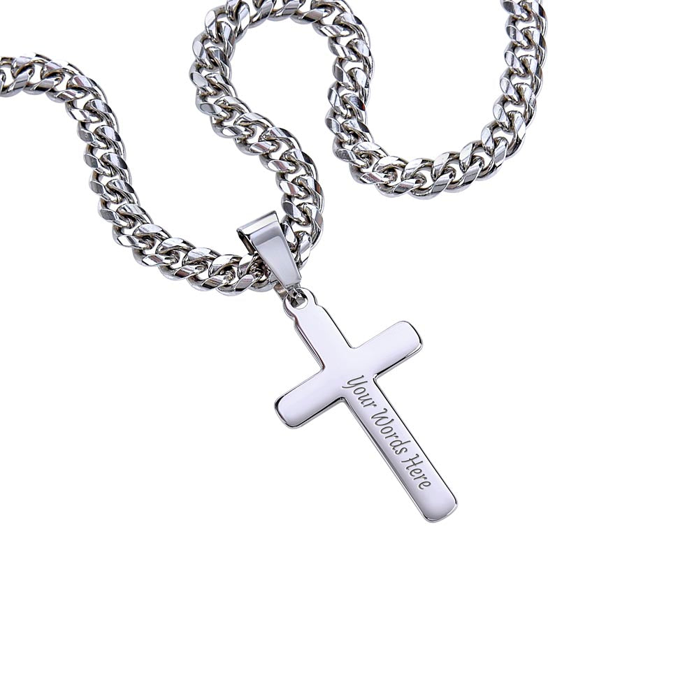 Personalized To My Hot Babe Cross with Cuban Link Chain