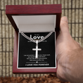 Load image into Gallery viewer, Personalized To My Love Cross with Cuban Link Chain
