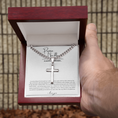 Load image into Gallery viewer, Personalized Promise Necklace Cross with Cuban Link Chain
