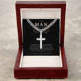 Load image into Gallery viewer, Personalized To My Man Cross with Cuban Link Chain
