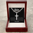 Load image into Gallery viewer, Personalized To My Son Cross with Cuban Link Chain
