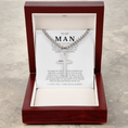 Load image into Gallery viewer, Personalized To My Man Cross with Cuban Link Chain
