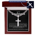 Load image into Gallery viewer, Personalized To My Soulmate Cross with Cuban Link Chain
