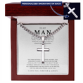 Load image into Gallery viewer, Personalized To My Man Cross with Cuban Link Chain
