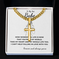 Load image into Gallery viewer, Personalized To My Hot Babe Cross with Cuban Link Chain
