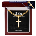 Load image into Gallery viewer, Personalized To My Son Cross with Cuban Link Chain
