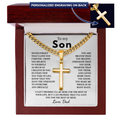 Load image into Gallery viewer, Personalized To My Son Cross with Cuban Link Chain
